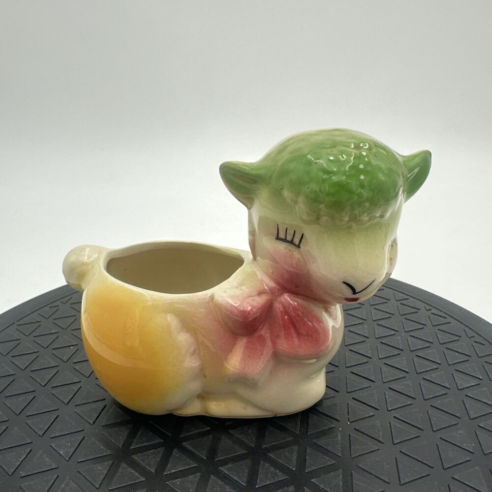 Mid Century Vintage Shawnee Pottery 5" Ceramic Lamb Succulent Planter